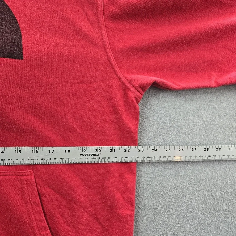 The North Face Men Hoodie L Red Fleece Logo‎ Activewear Zipper Long Sleeve